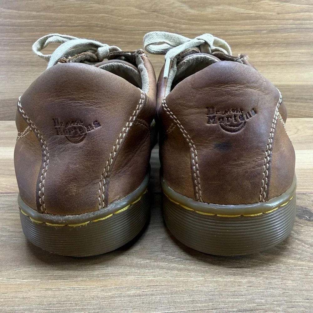 Dr Martens Vintage Casual Low Sneakers Mens 8 Tan Brown Leather Square Toe Y2K